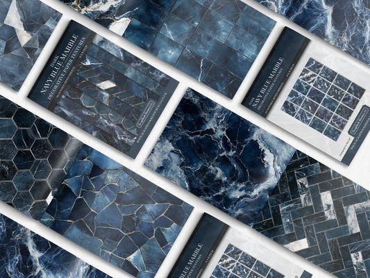 Dark Navy Blue Marble