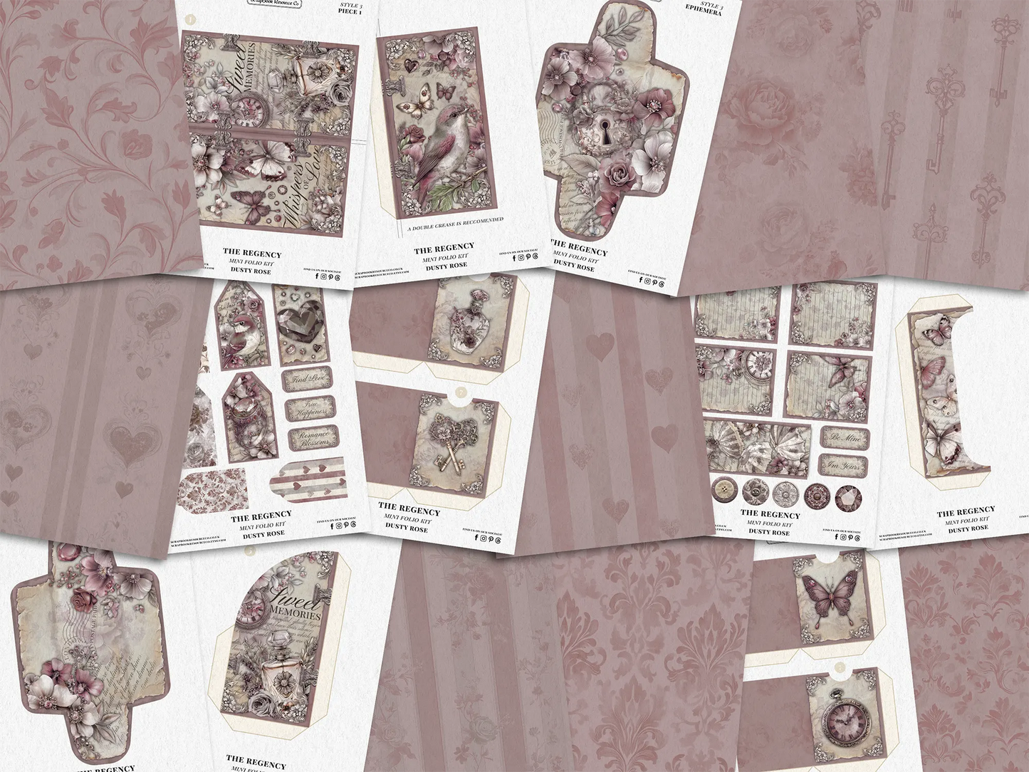 The Regency Dusty Rose Mini Folio Kit Style 3 DIGITAL DOWNLOAD