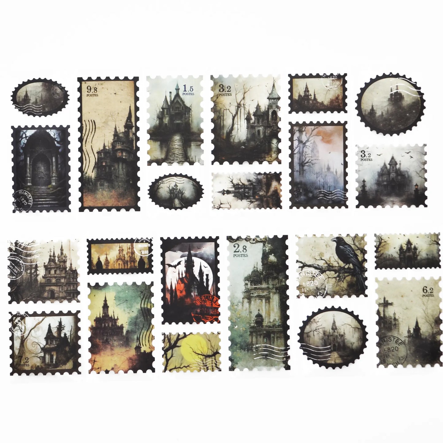 Haunted Manor : Stamp style Sticker Roll
