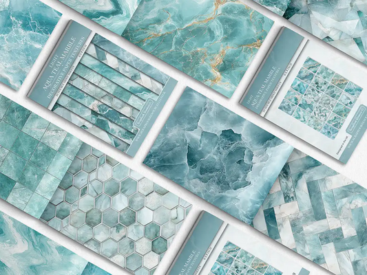 Light Aqua Teal Marble