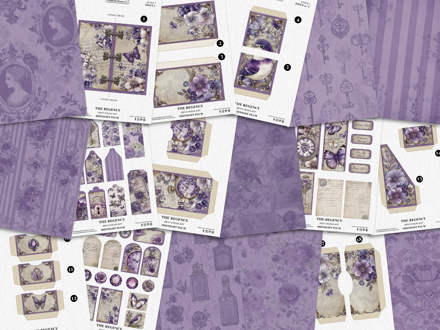 The Regency Midnight Plum Mini Folio Kit Style 1 DIGITAL DOWNLOAD
