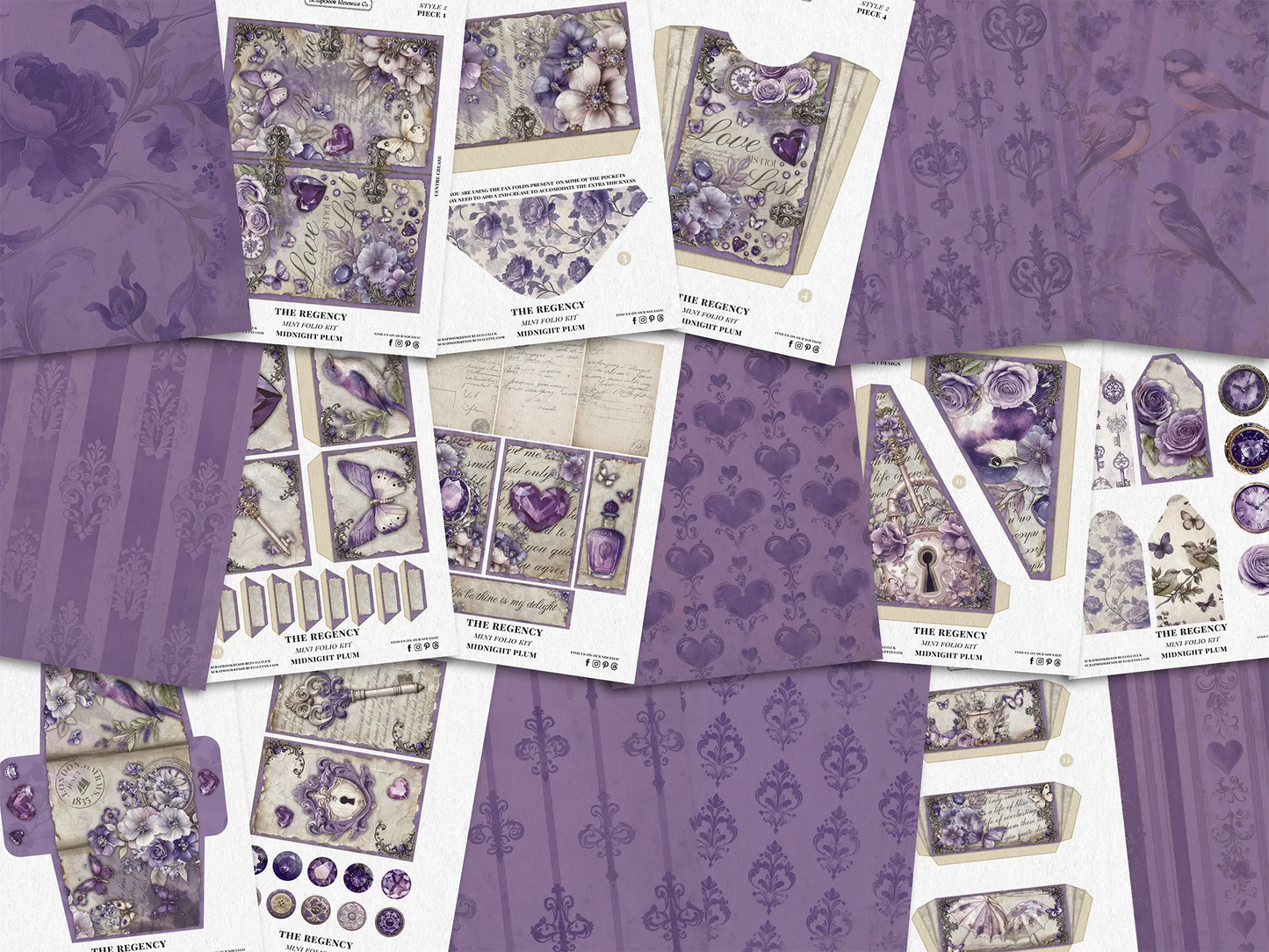 The Regency Midnight Plum Mini Folio Kit Style 2 DIGITAL DOWNLOAD