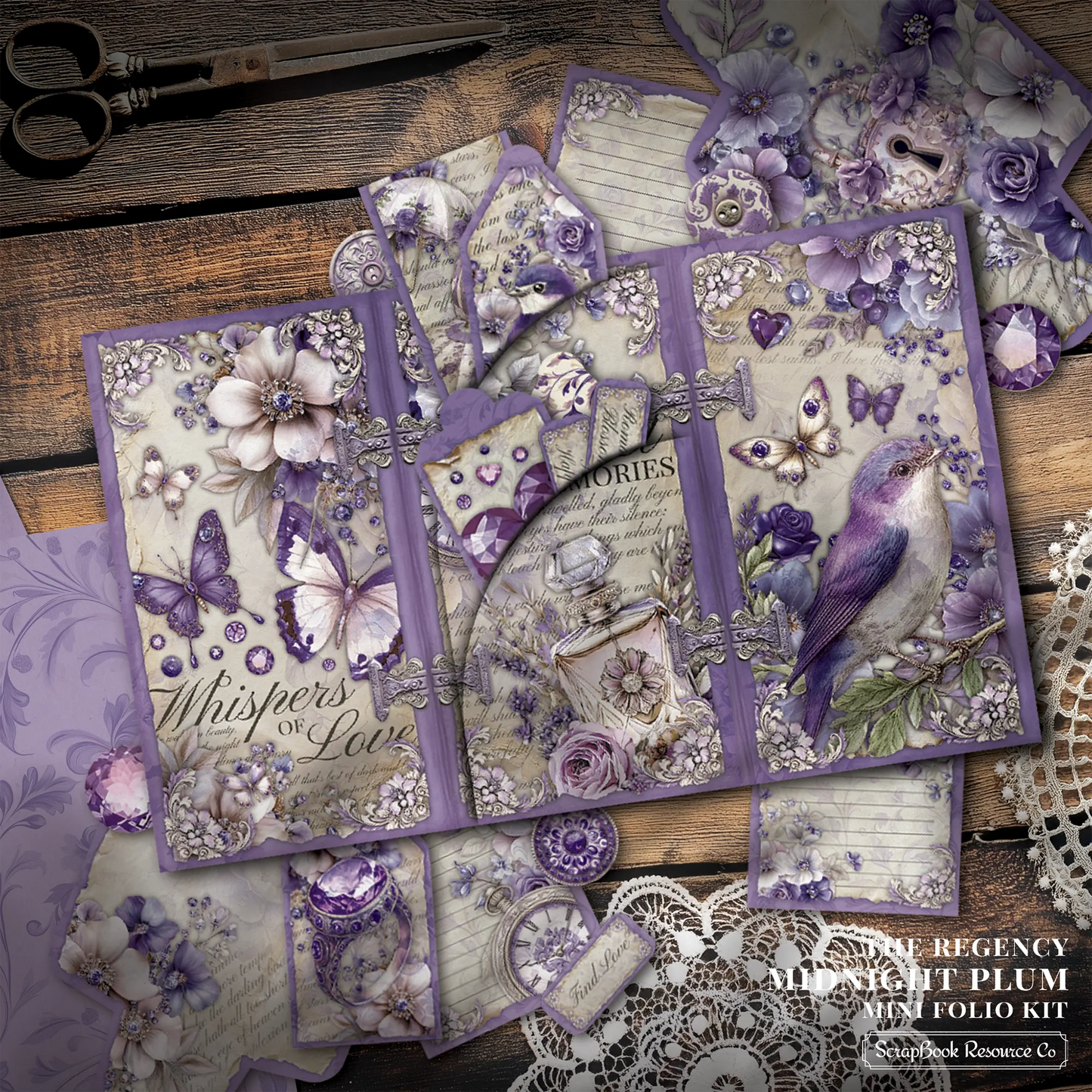 The Regency Midnight Plum Mini Folio Kit Style 3 DIGITAL DOWNLOAD