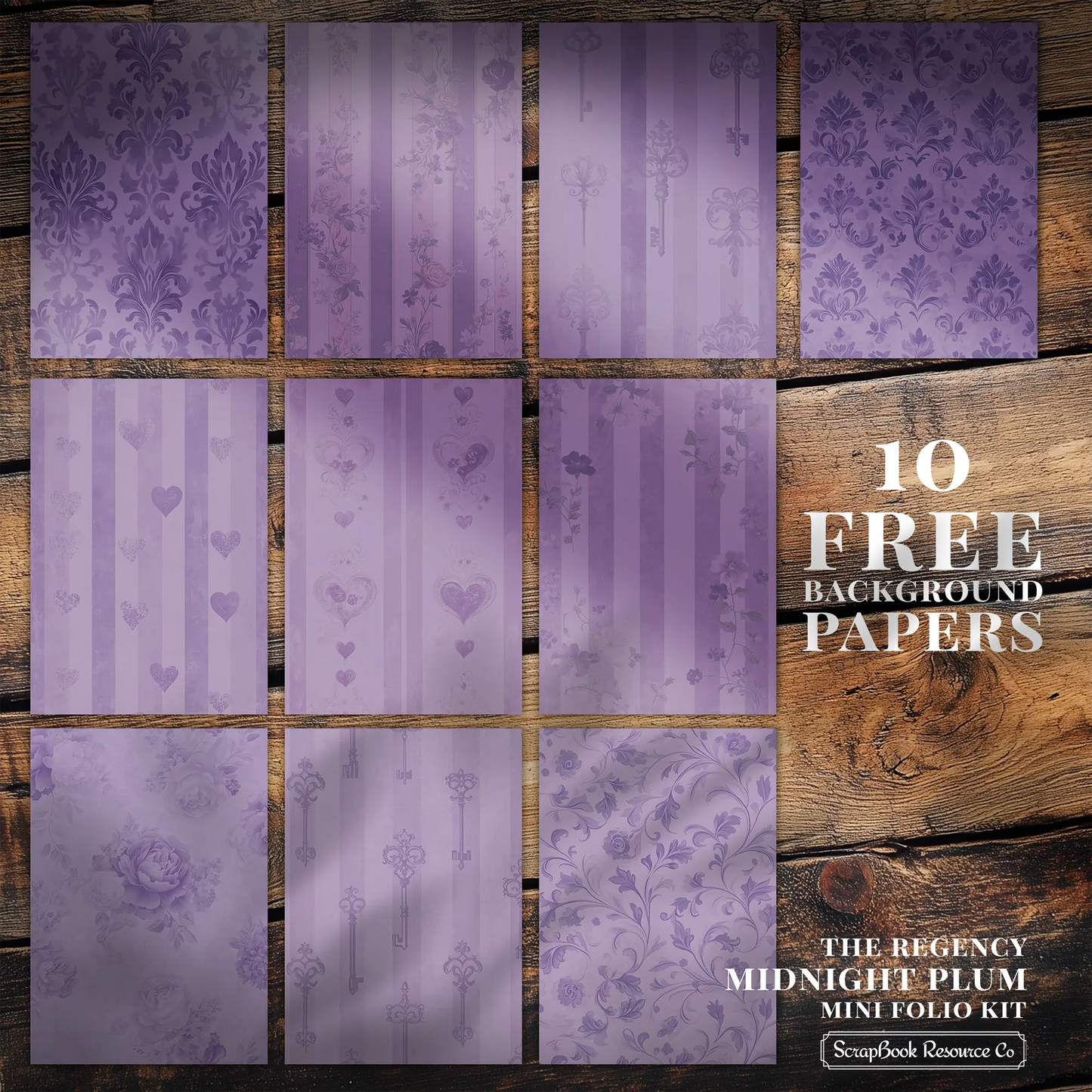 The Regency Midnight Plum Mini Folio Kit Style 3 DIGITAL DOWNLOAD
