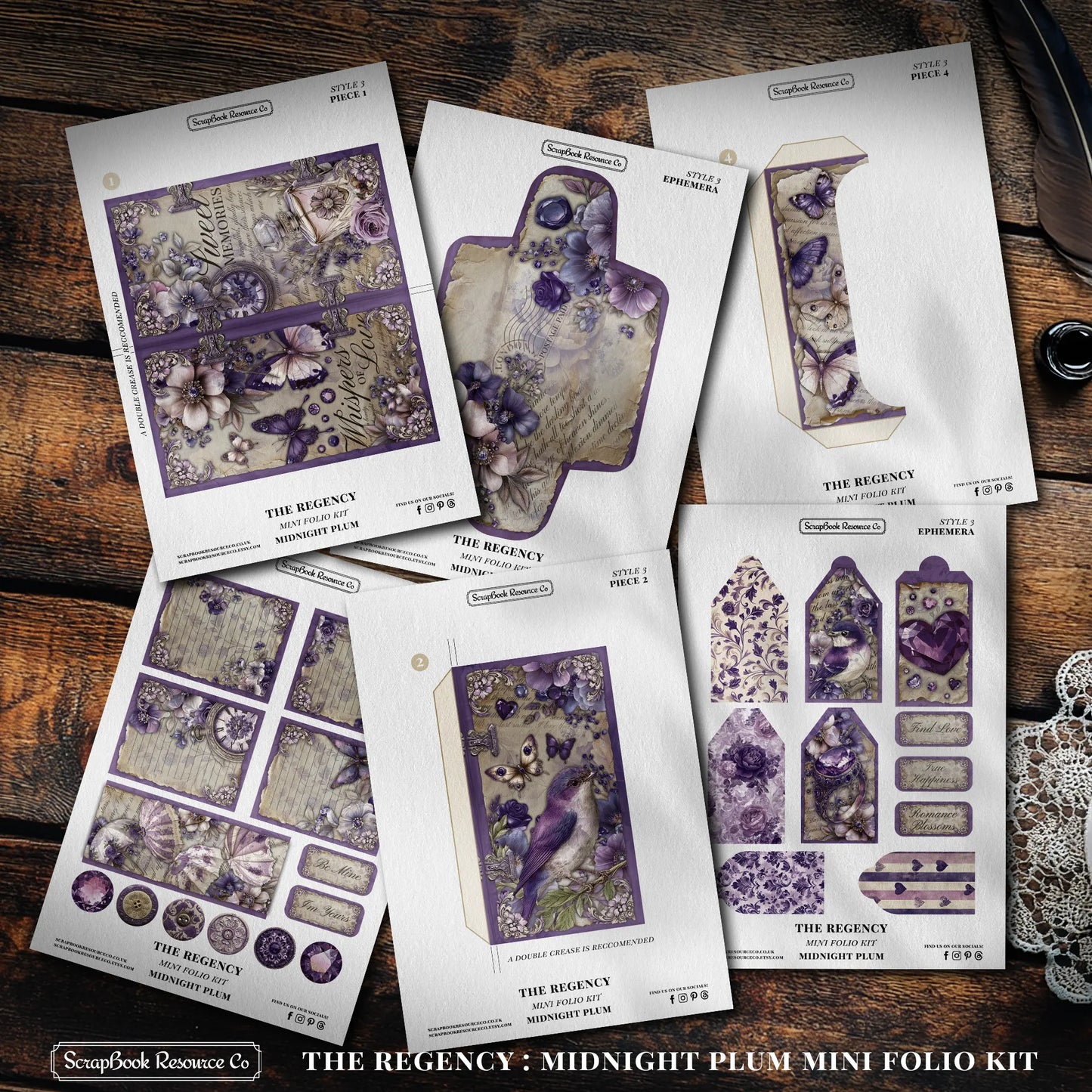 The Regency Midnight Plum Mini Folio Kit Style 3 DIGITAL DOWNLOAD