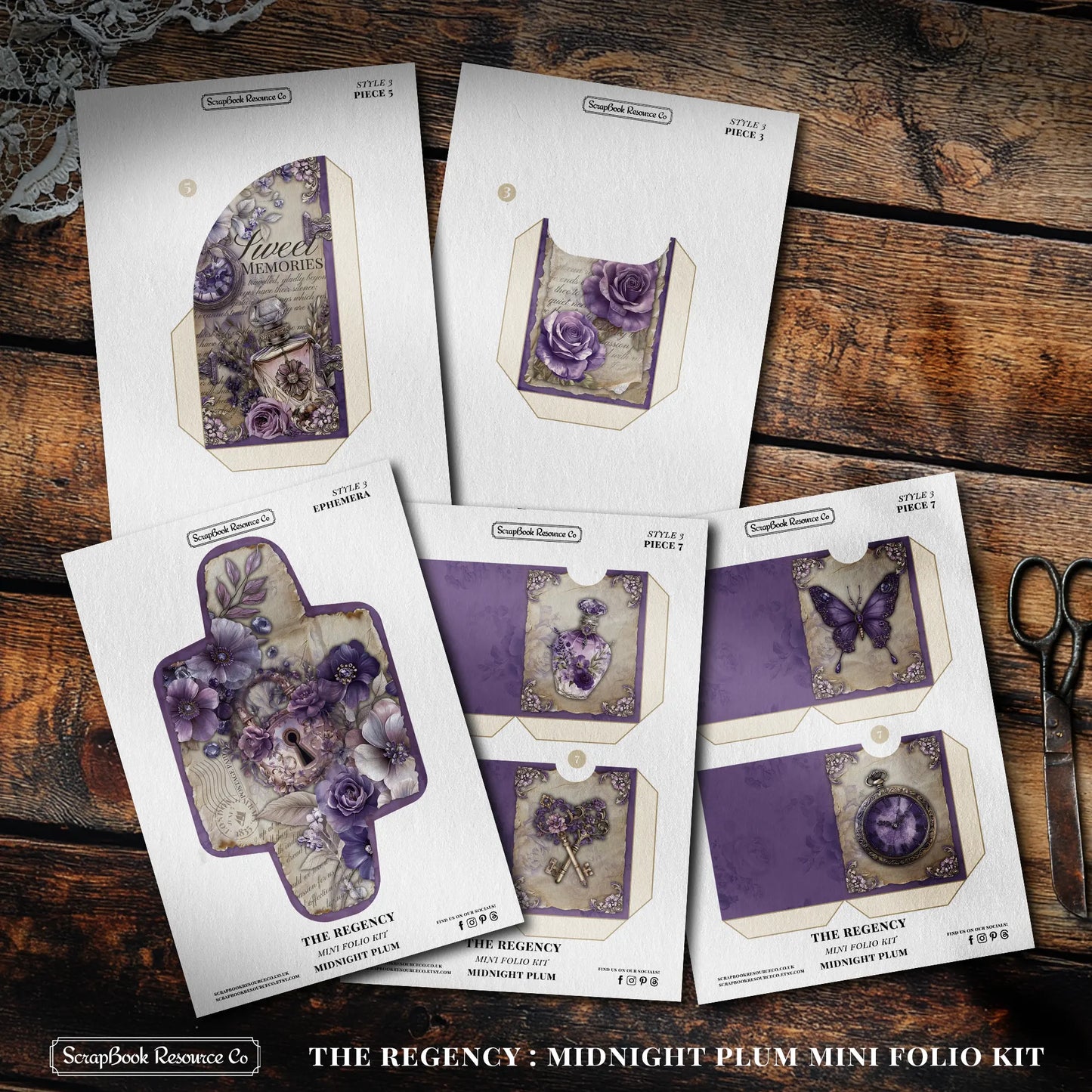 The Regency Midnight Plum Mini Folio Kit Style 3 DIGITAL DOWNLOAD