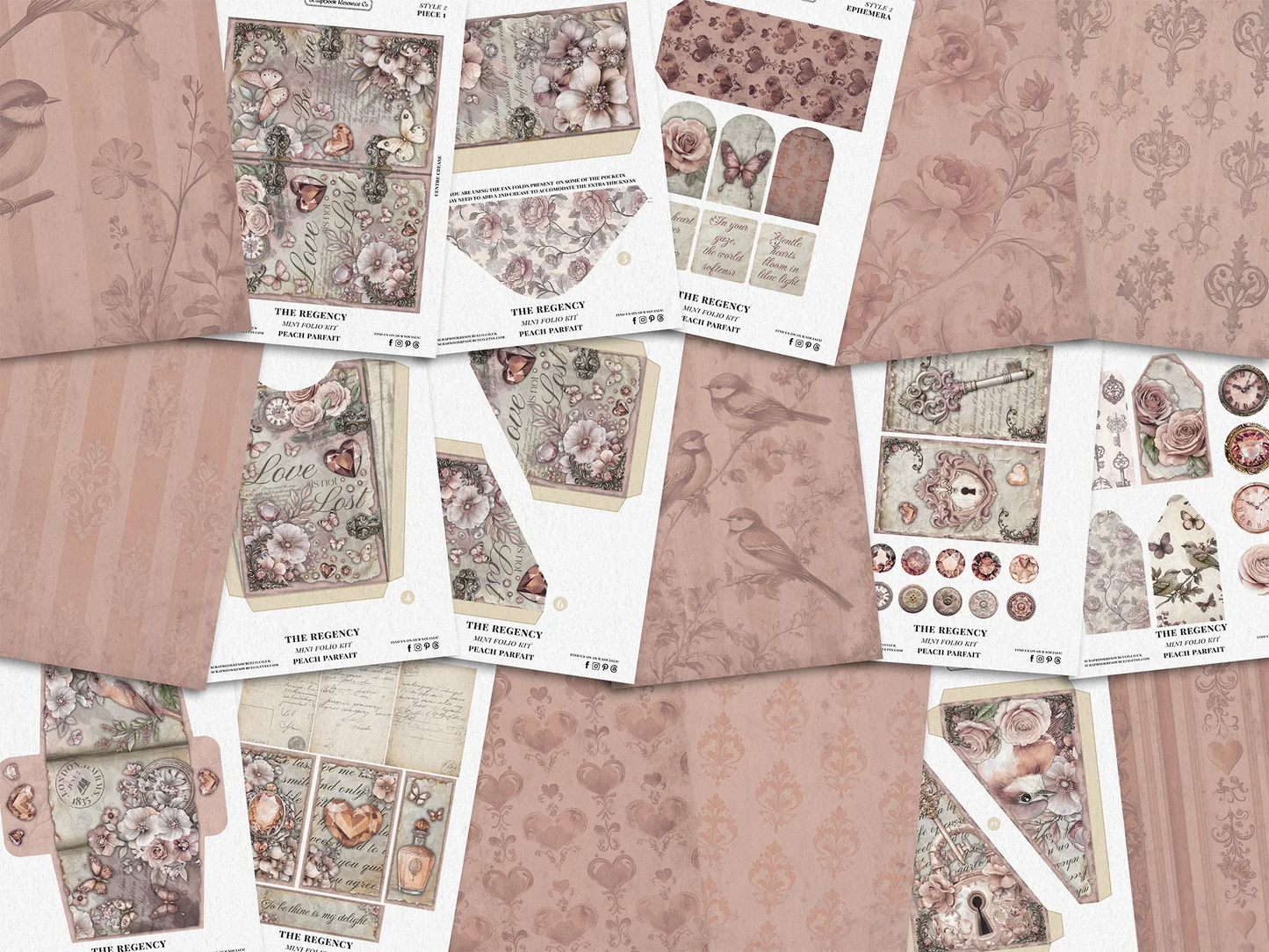 The Regency Peach Parfait Mini Folio Kit Style 2 DIGITAL DOWNLOAD