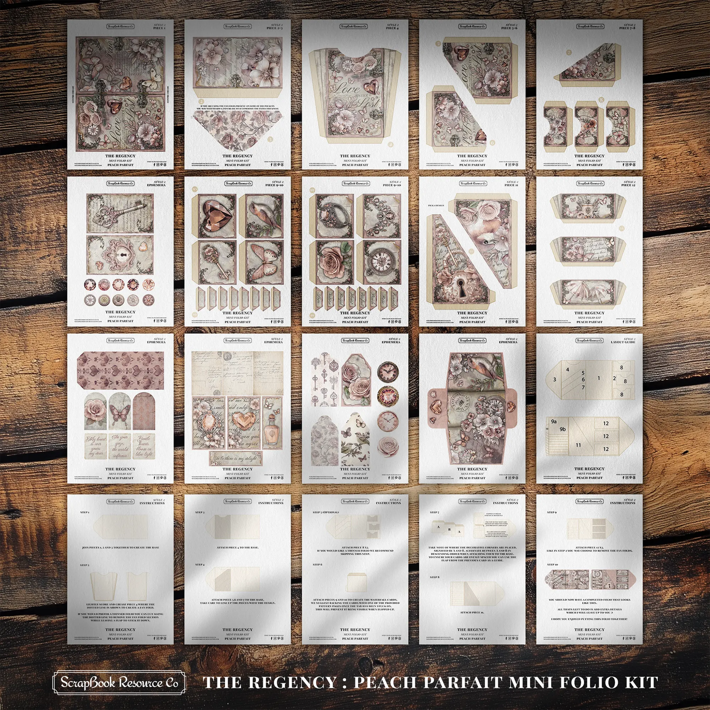 The Regency Peach Parfait Mini Folio Kit Style 2 DIGITAL DOWNLOAD
