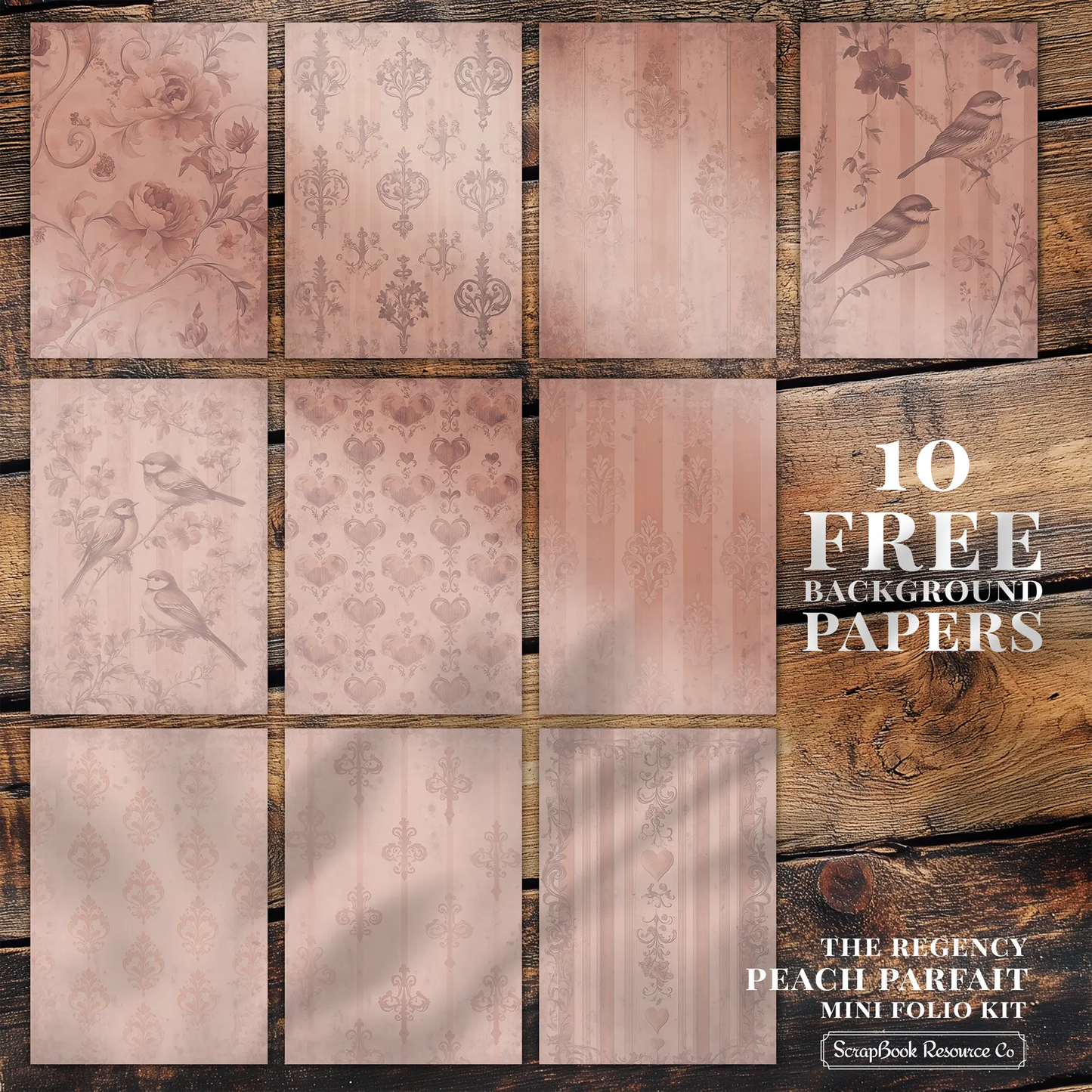 The Regency Peach Parfait Mini Folio Kit Style 2 DIGITAL DOWNLOAD