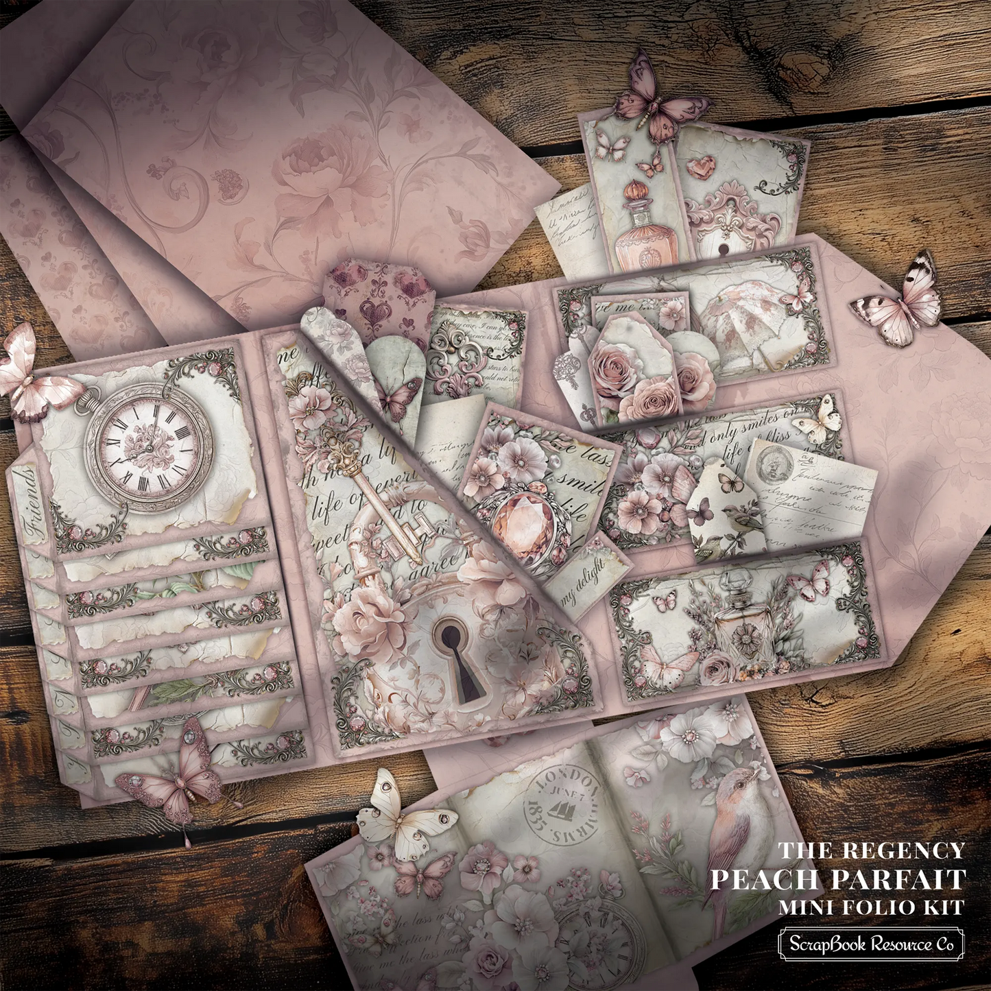 The Regency Peach Parfait Mini Folio Kit Style 2 DIGITAL DOWNLOAD