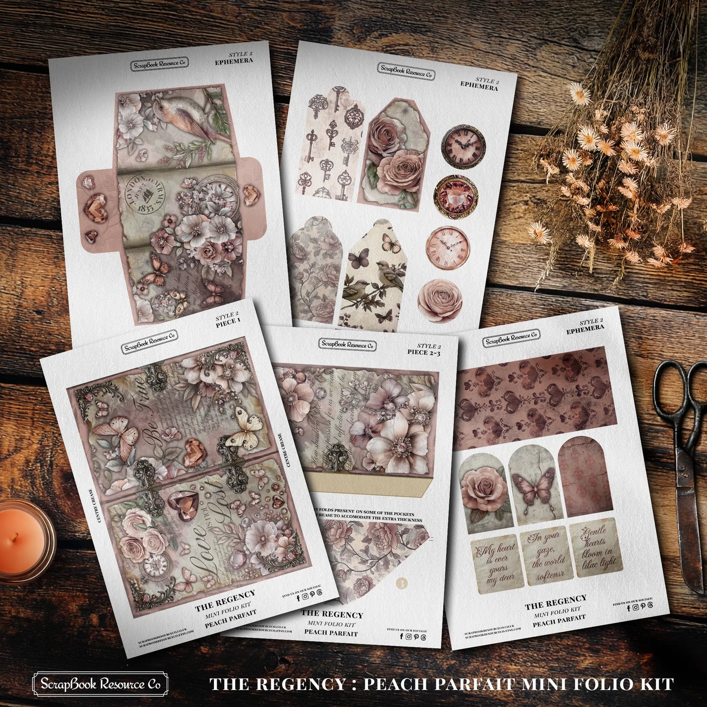 The Regency Peach Parfait Mini Folio Kit Style 2 DIGITAL DOWNLOAD