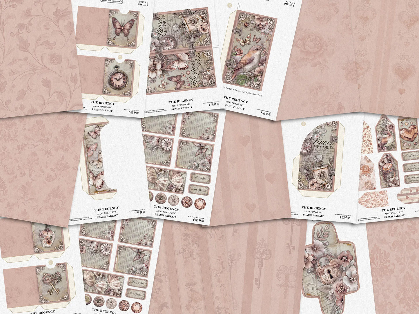 The Regency Peach Parfait Mini Folio Kit Style 3 DIGITAL DOWNLOAD