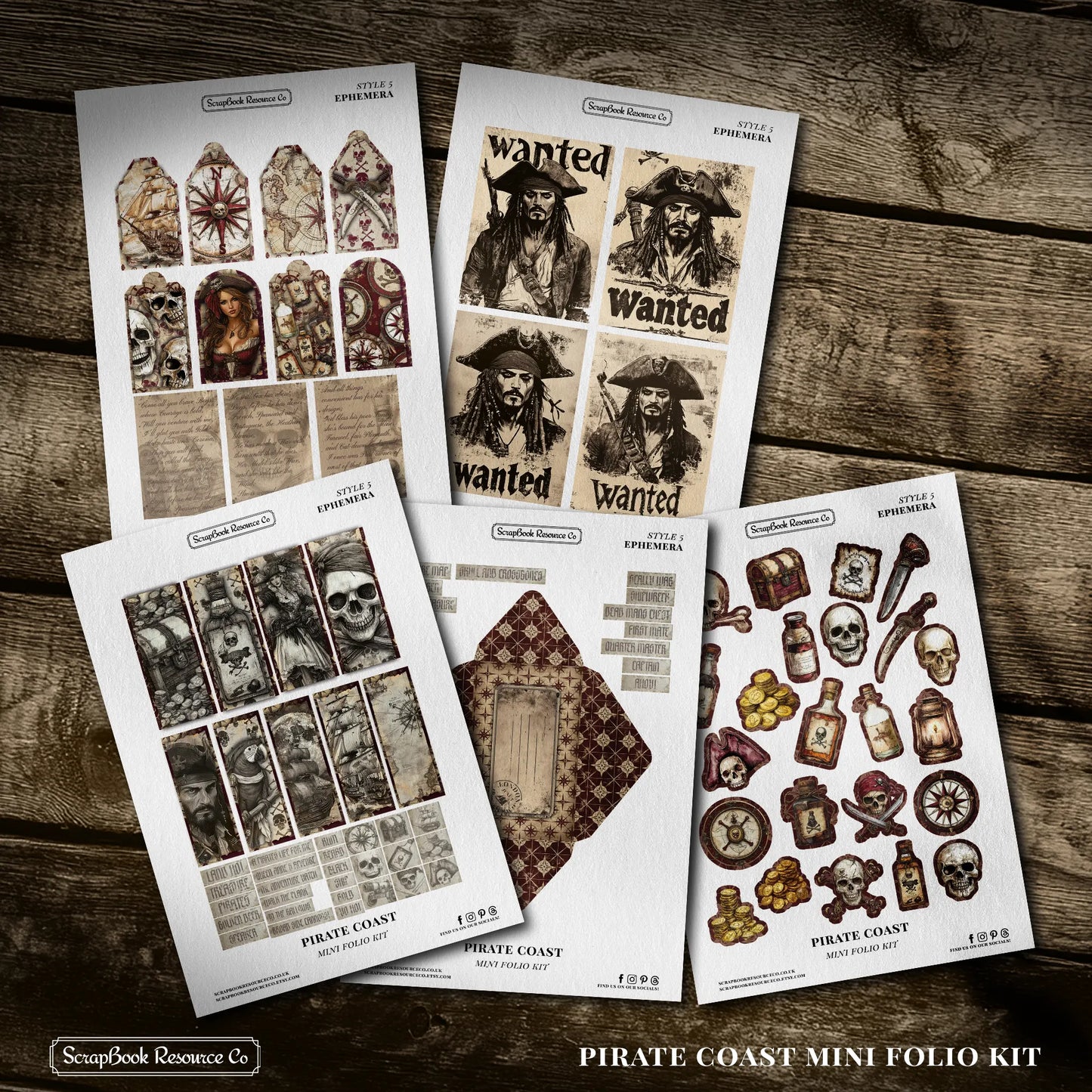 The Pirate coast Mini Folio Kit Style 5 DIGITAL DOWNLOAD