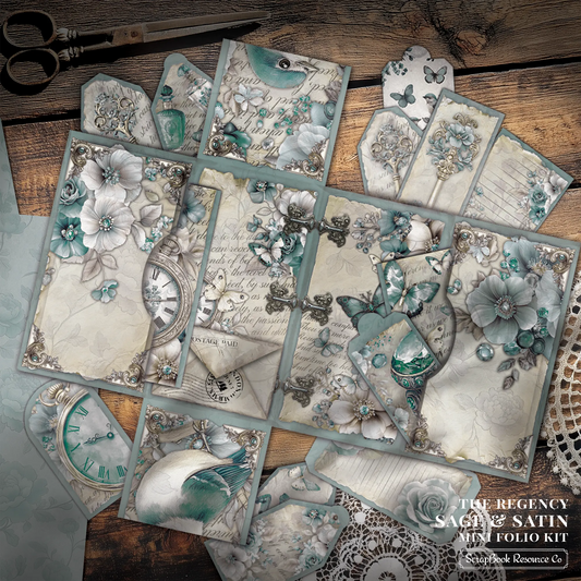 The Regency Sage & Satin Mini Folio Kit Style 1