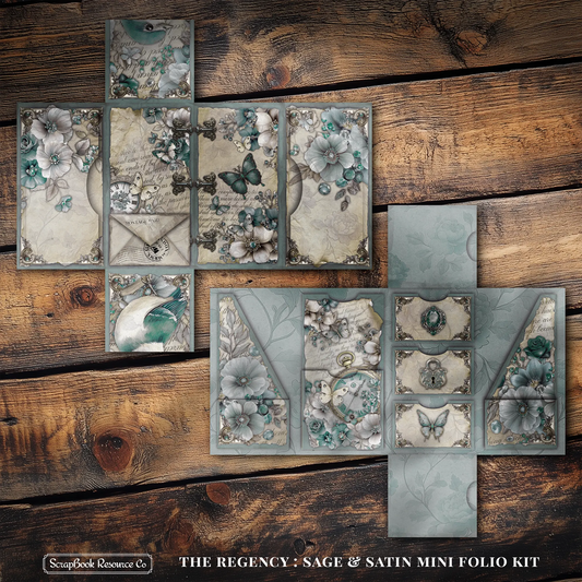 The Regency Sage & Satin Mini Folio Kit Style 1 DIGITAL DOWNLOAD