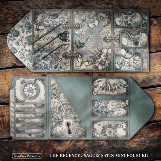 The Regency Sage & Satin Mini Folio Kit Style 2 DIGITAL DOWNLOAD