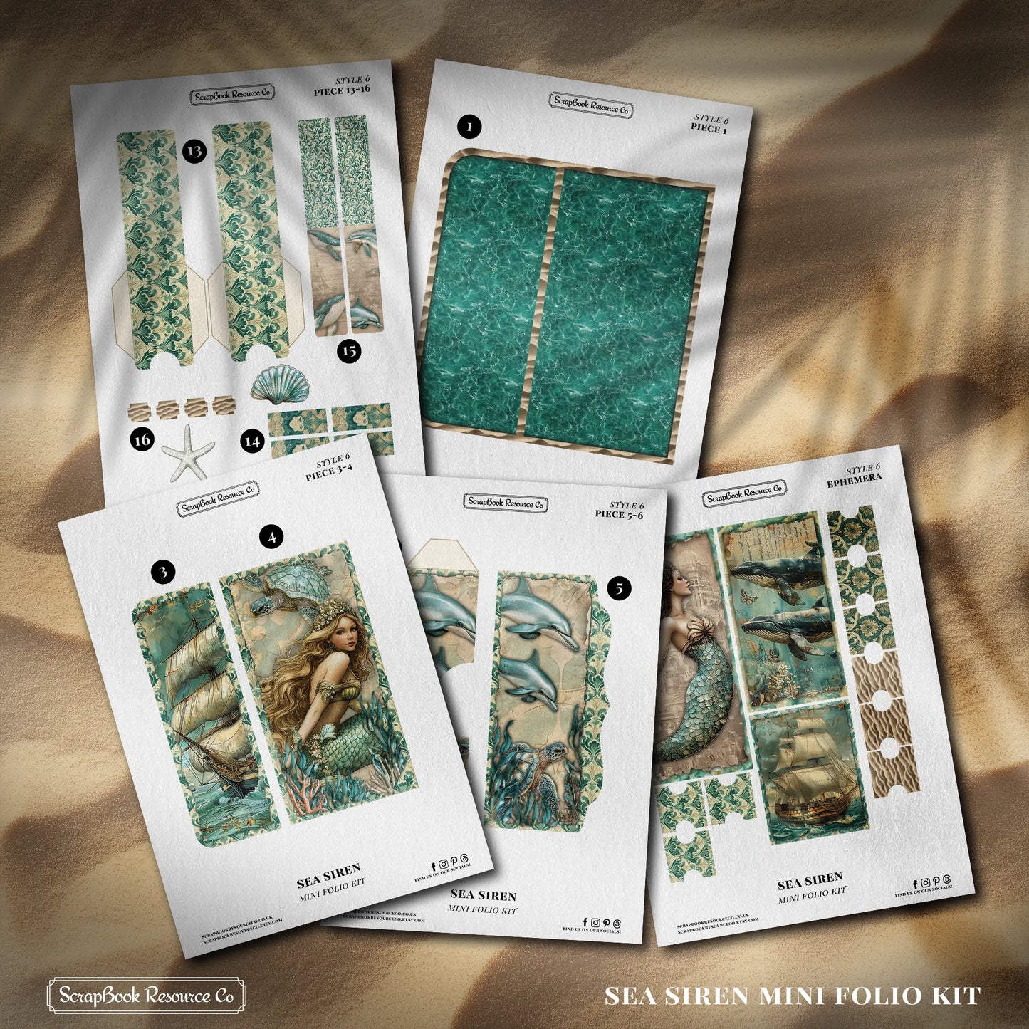 Sea Siren Mini Folio Kit Style 6 DIGITAL DOWNLOAD