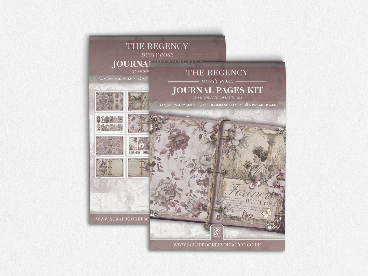 The Regency Dusty Rose Junk Journal Diary Pages Kit