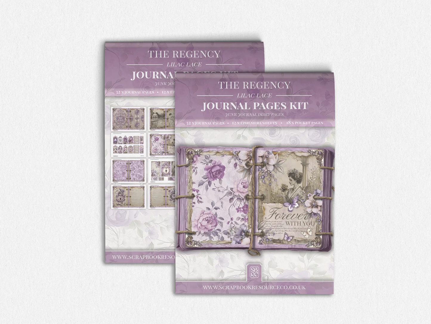 The Regency Lilac Lace Junk Journal Diary Pages Kit
