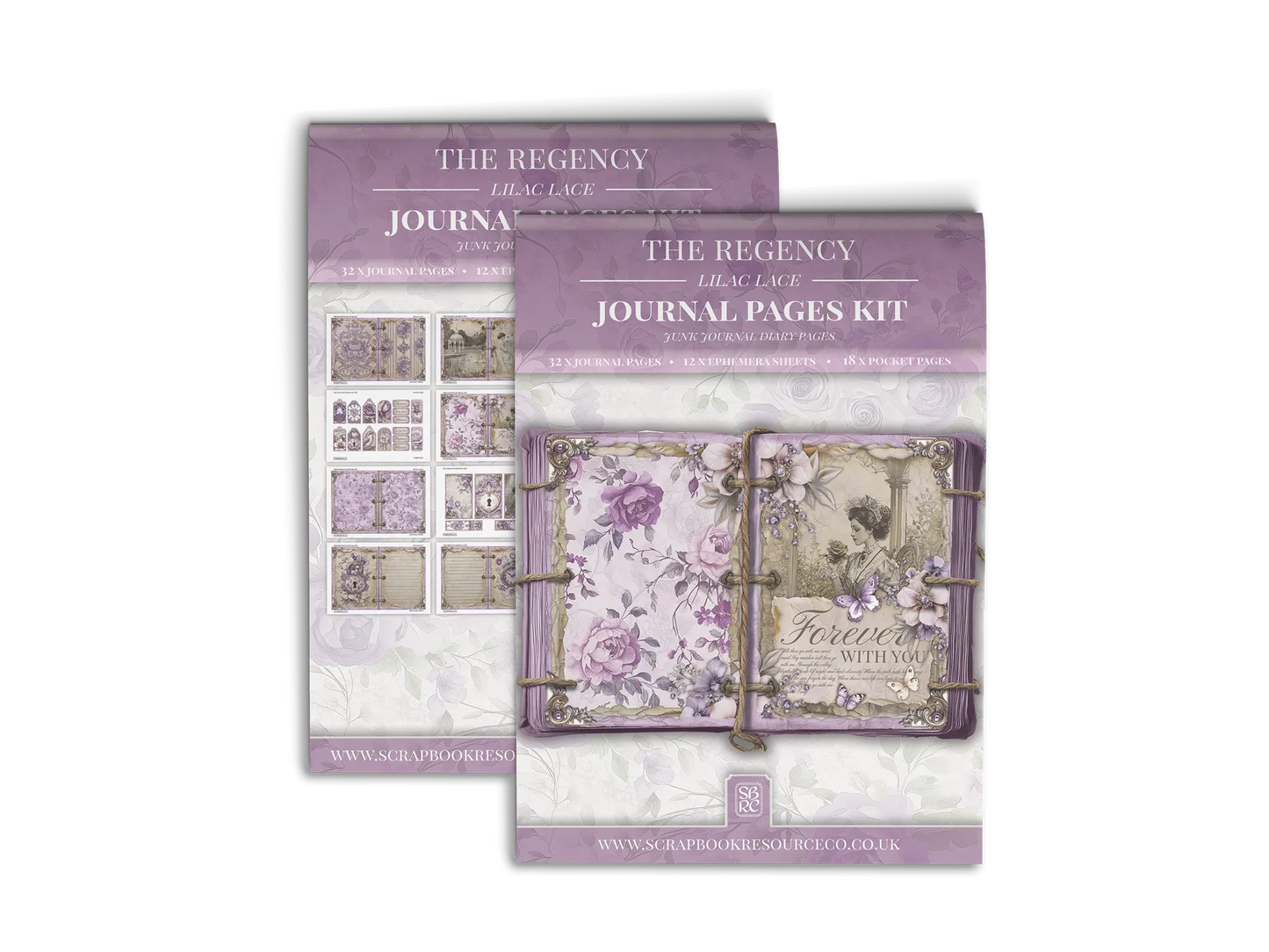 The Regency Lilac Lace Junk Journal Diary Pages Kit