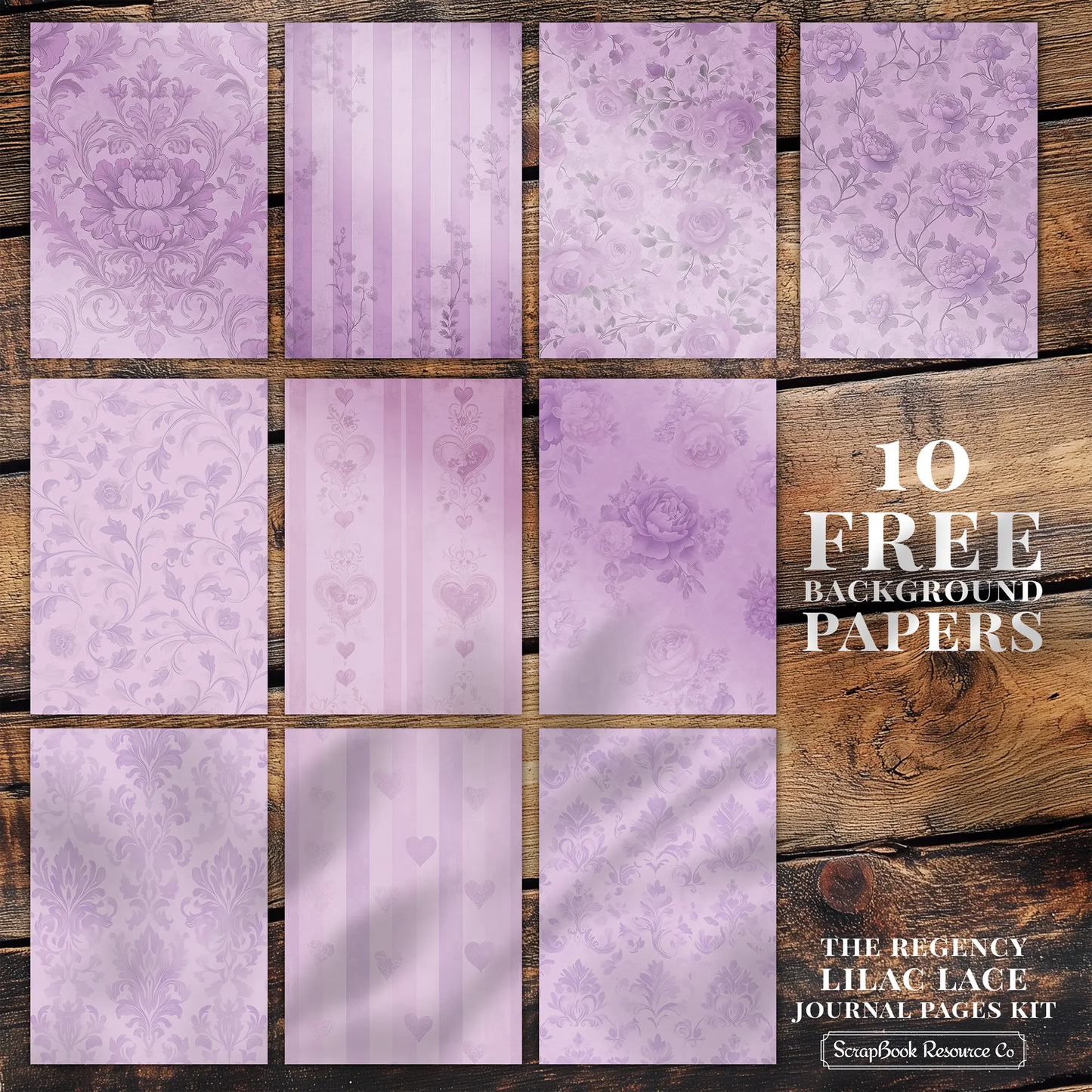 The Regency Lilac Lace Junk Journal Diary Pages Kit