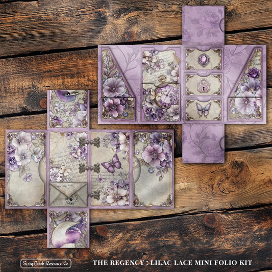 The Regency Lilac Lace Mini Folio Kit Style 1 DIGITAL DOWNLOAD
