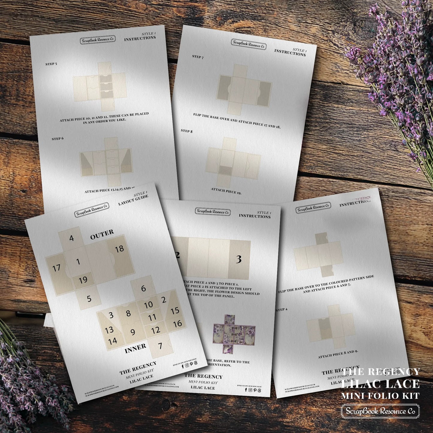 The Regency Lilac Lace Mini Folio Kit Style 1 DIGITAL DOWNLOAD