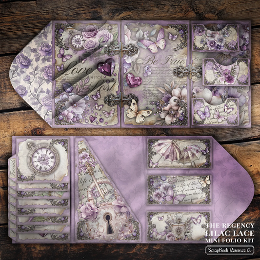 The Regency Lilac Lace Mini Folio Kit Style 2 DIGITAL DOWNLOAD