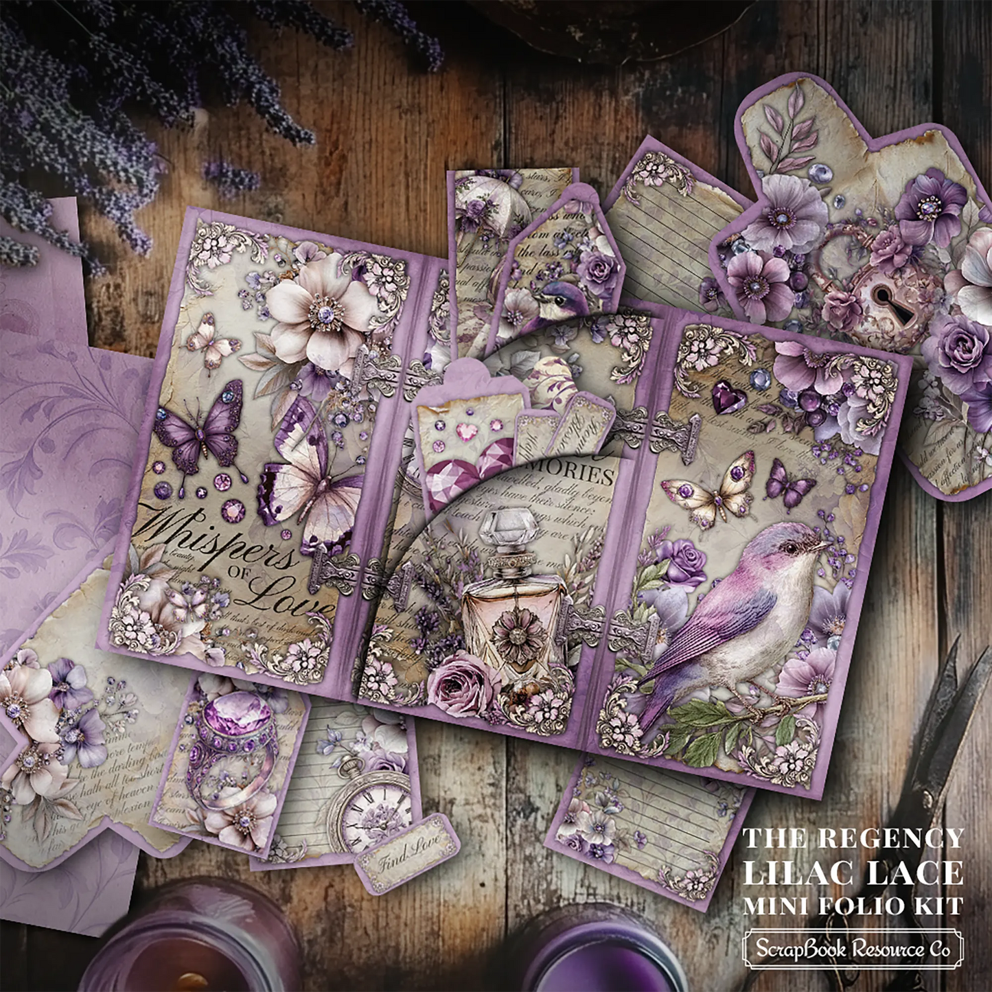 The Regency Lilac Lace Mini Folio Kit Style 3 DIGITAL DOWNLOAD