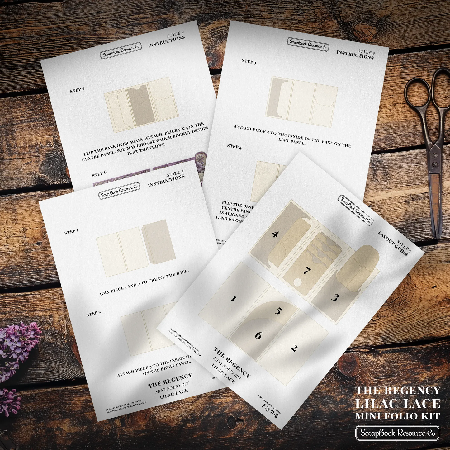The Regency Lilac Lace Mini Folio Kit Style 3 DIGITAL DOWNLOAD