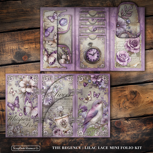 The Regency Lilac Lace Mini Folio Kit Style 3 DIGITAL DOWNLOAD