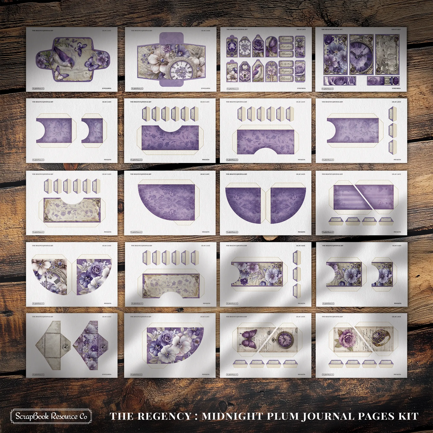 The Regency Midnight Plum Junk Journal Diary Pages Kit DIGITAL DOWNLOAD