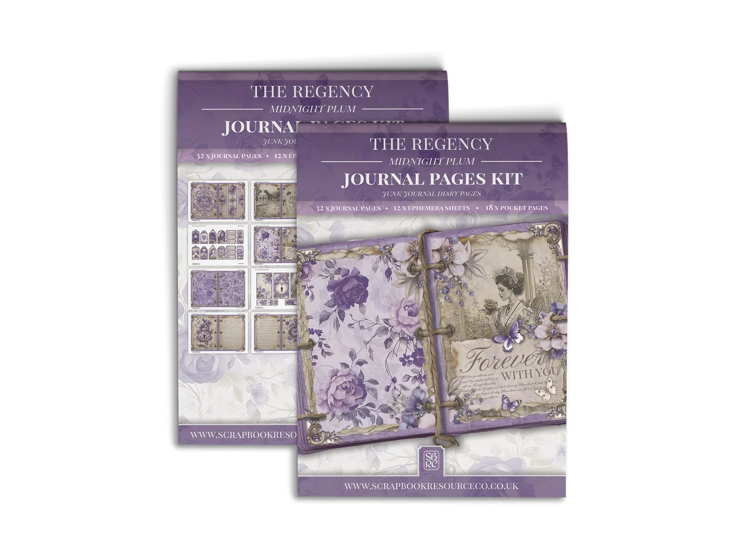 The Regency Midnight Plum Junk Journal Diary Pages Kit