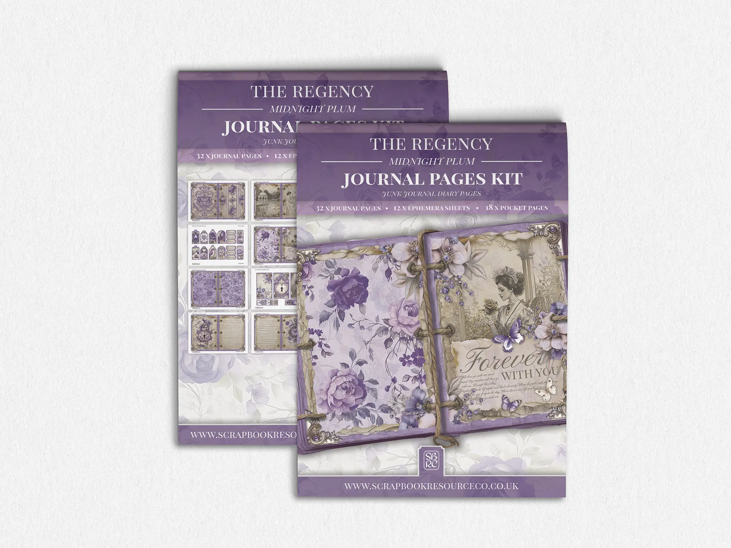 The Regency Midnight Plum Junk Journal Diary Pages Kit
