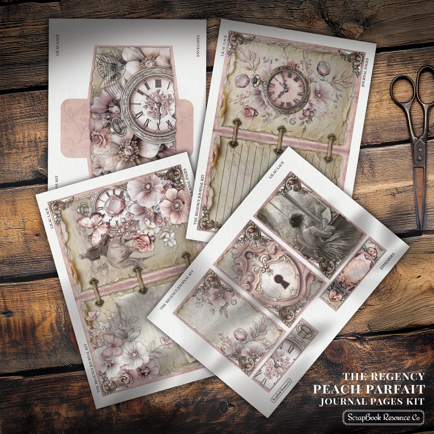 The Regency Peach Parfait Junk Journal Diary Pages Kit