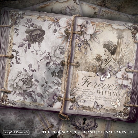 The Regency Rustic Ash Junk Journal Diary Pages Kit