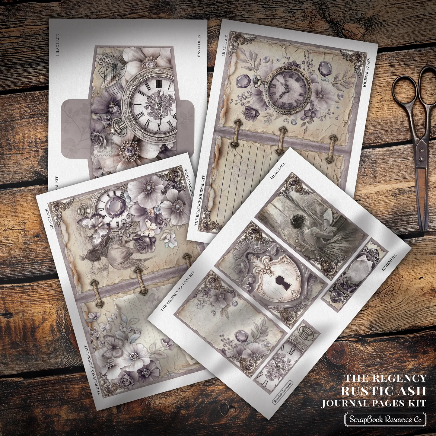 The Regency Rustic Ash Junk Journal Diary Pages Kit