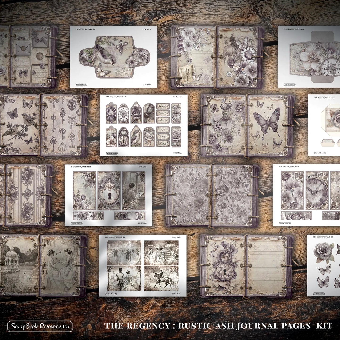The Regency Rustic Ash Junk Journal Diary Pages Kit