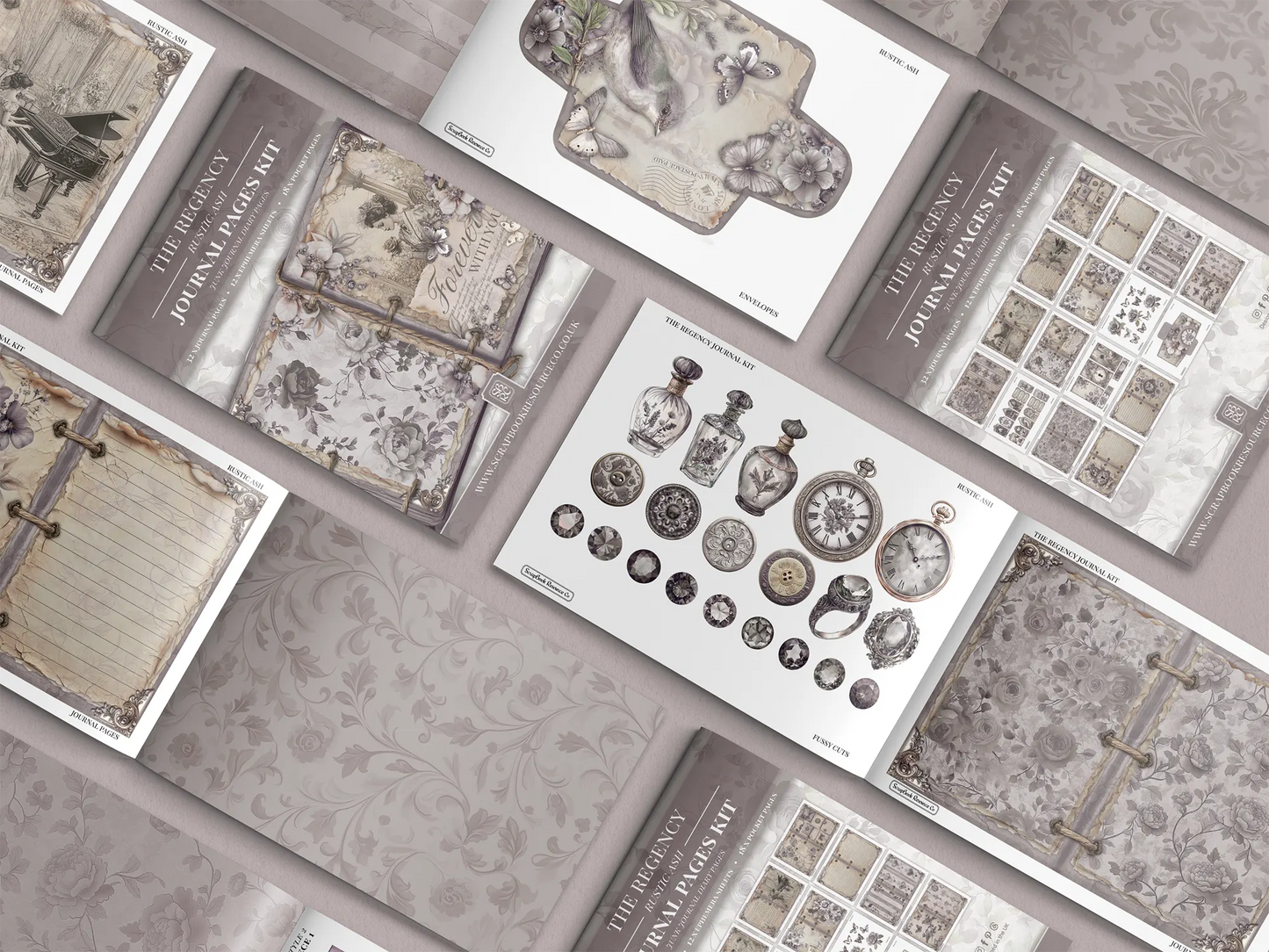 The Regency Rustic Ash Junk Journal Diary Pages Kit
