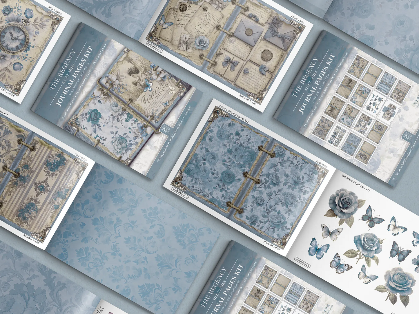 The Regency Silky Skies Junk Journal Diary Pages Kit