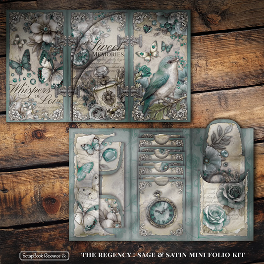 The Regency Sage & Satin Mini Folio Kit Style 3 DIGITAL DOWNLOAD