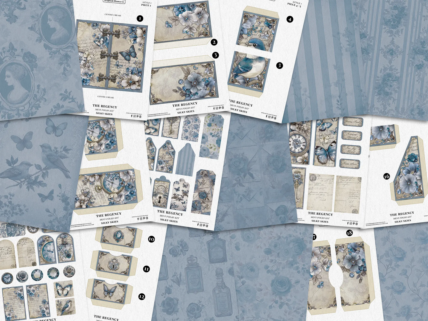 The Regency Silky Skies Mini Folio Kit Style 1 DIGITAL DOWNLOAD