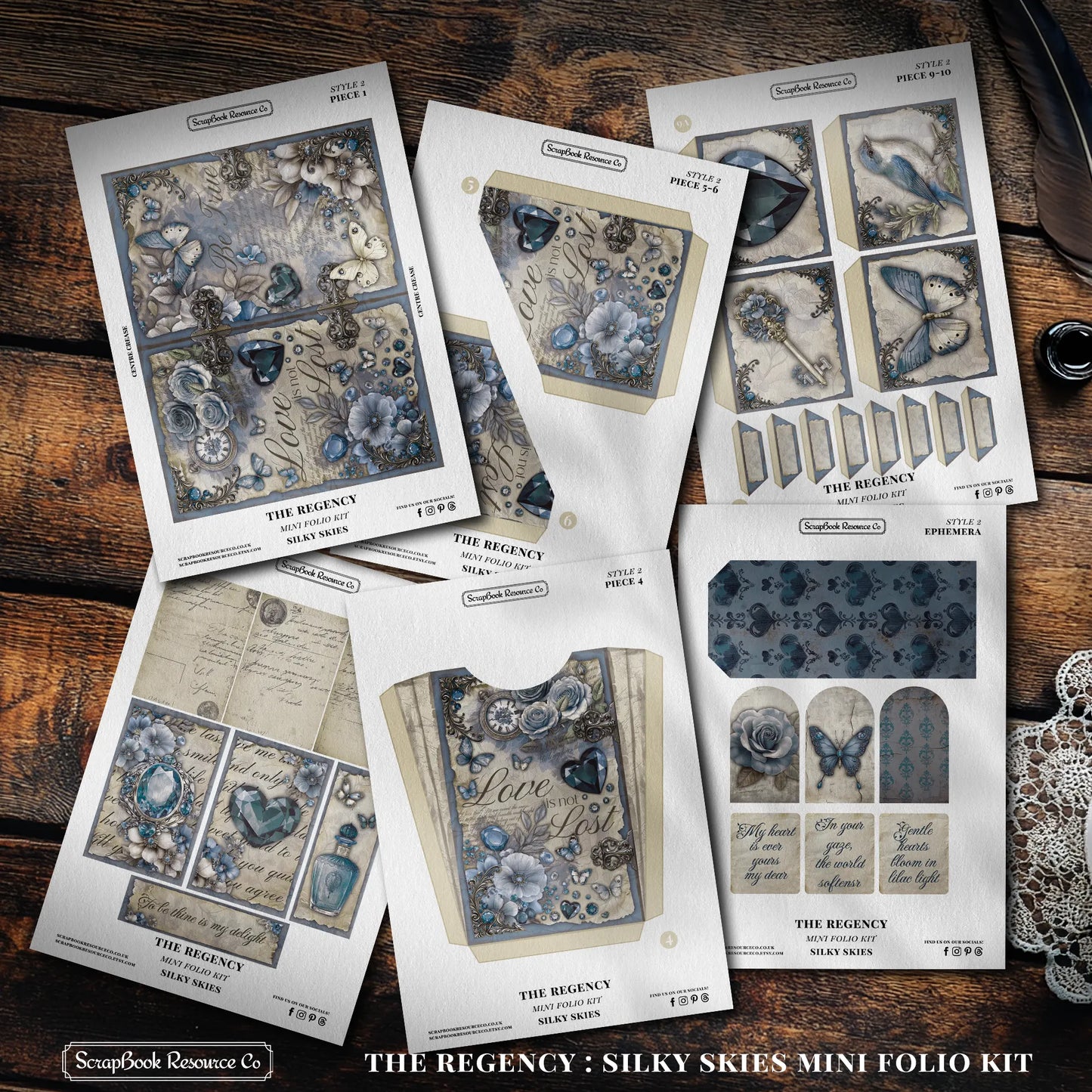 The Regency Silky Skies Mini Folio Kit Style 2 DIGITAL DOWNLOAD