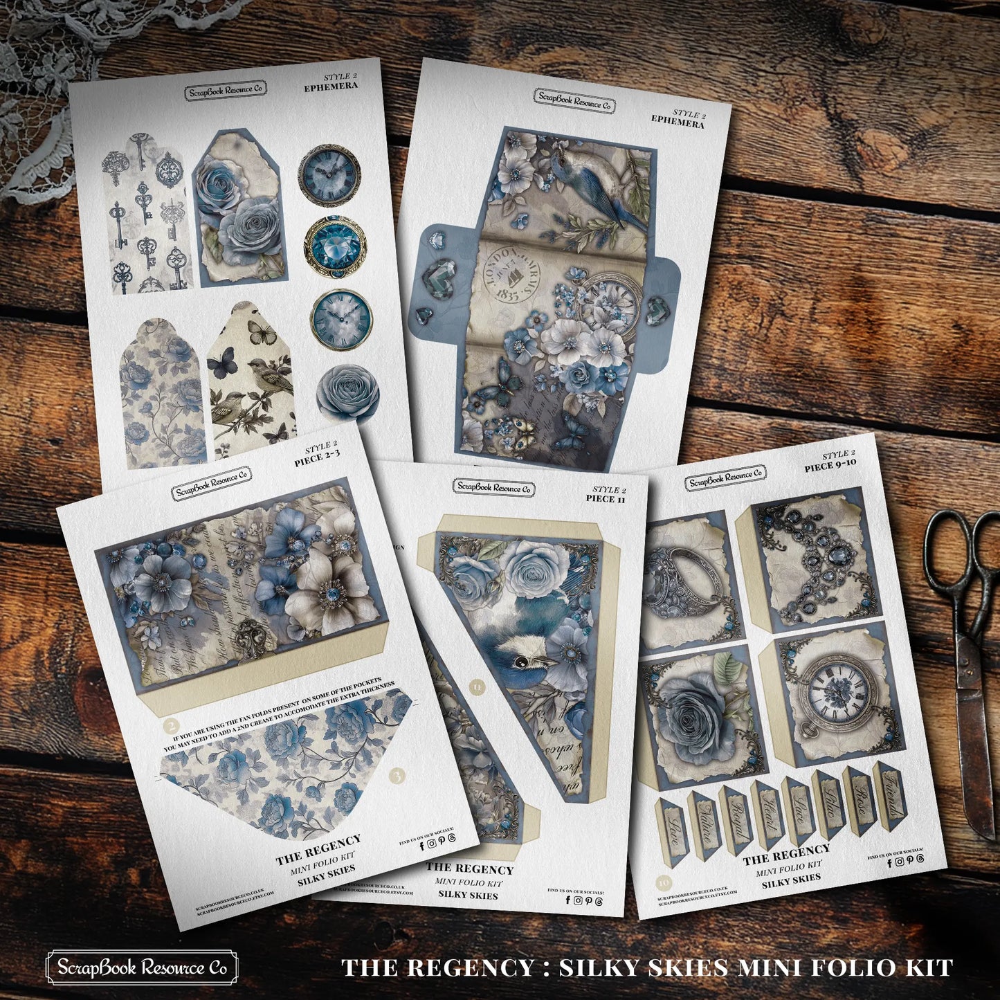 The Regency Silky Skies Mini Folio Kit Style 2 DIGITAL DOWNLOAD
