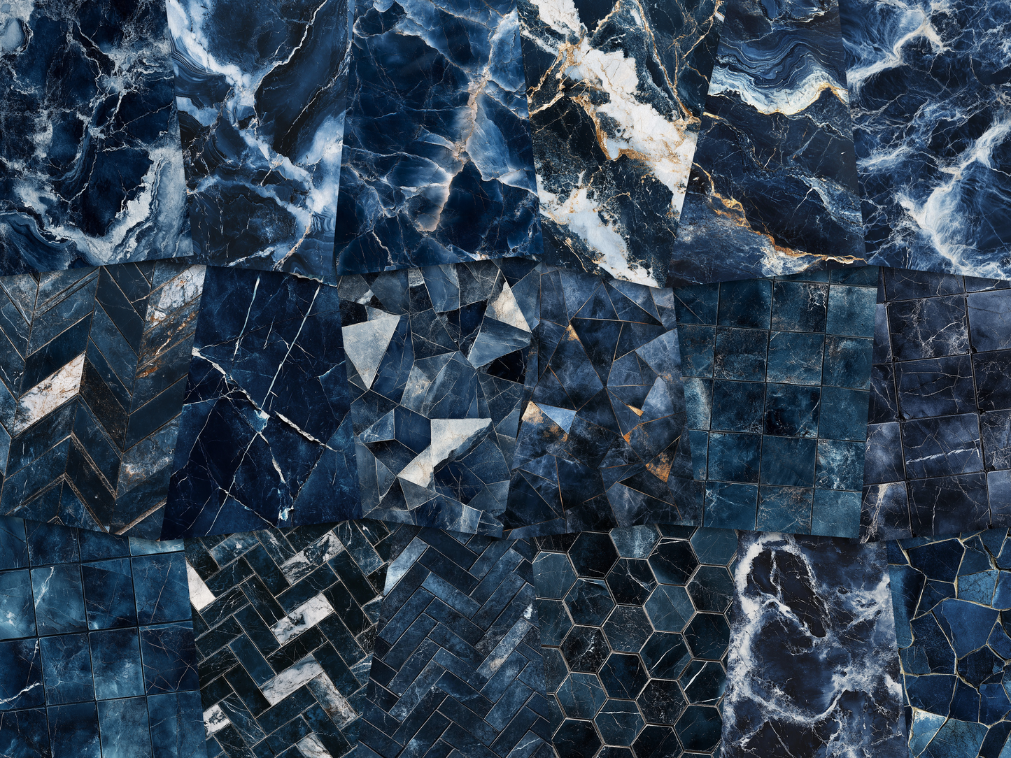 Dark Navy Blue Marble