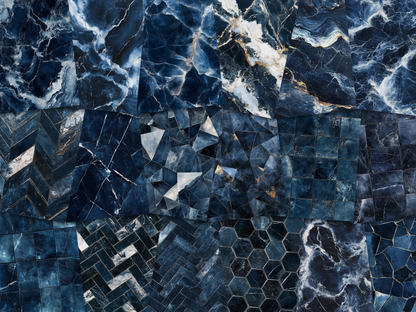 Dark Navy Blue Marble