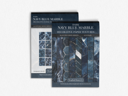 Dark Navy Blue Marble