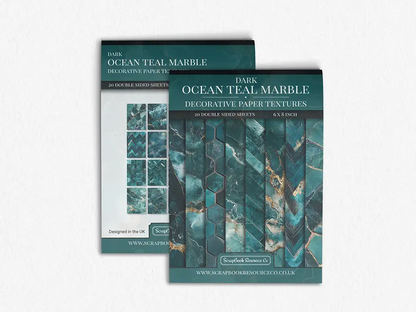 Dark Ocean Teal Marble