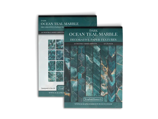 Dark Ocean Teal Marble