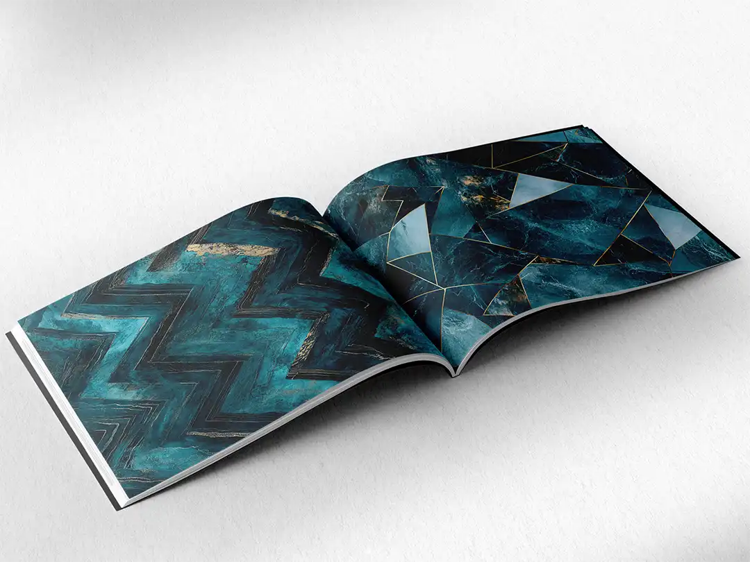 Dark Ocean Teal Marble